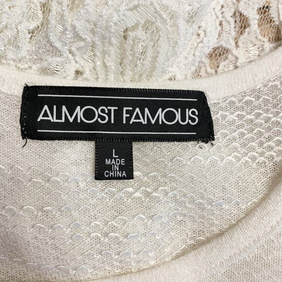 White Flowy Lace Back Top by Almost Famous Y2K - Picture 6 of 8